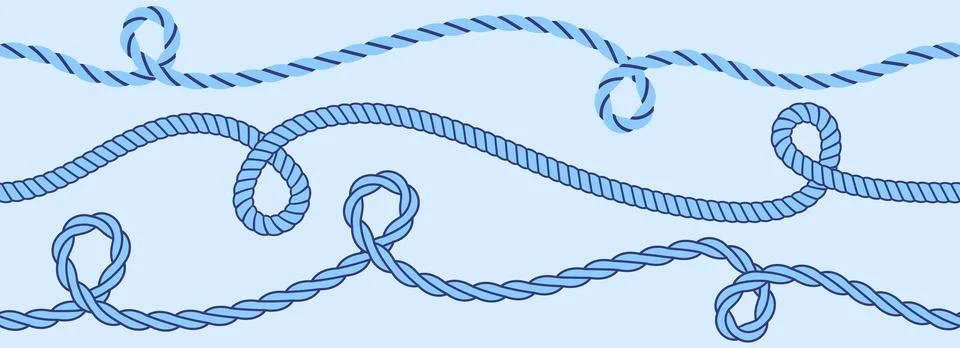 Seamless wavy rope pattern. Repeating hemp cord stripes background. Nautical イラスト素材