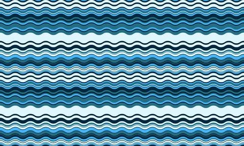 Seamless wavy stripes pattern in calming blues and whites. Perfect for textil Stock Illustration