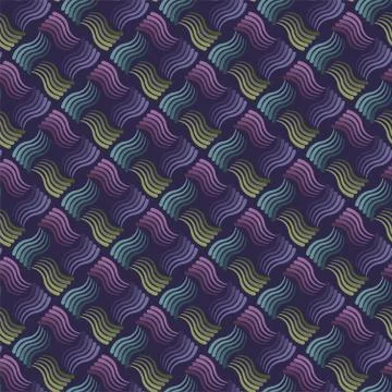 Seamless wavy stripes pattern with dark background. Vector repeating texture Stock Illustration