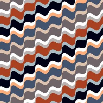 Seamless wavy stripes pattern. Vector illustration. Stock Illustration