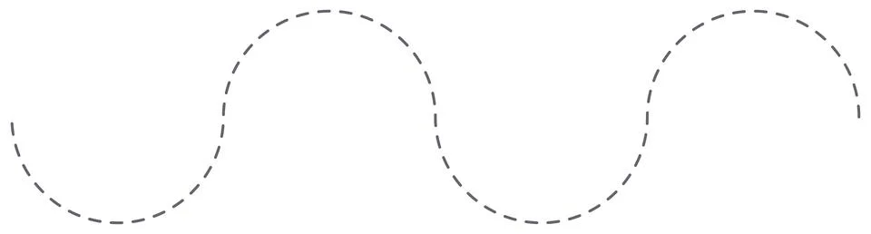 Seamless Wavy Vector Line Element. This minimalist dashed illustration イラスト素材