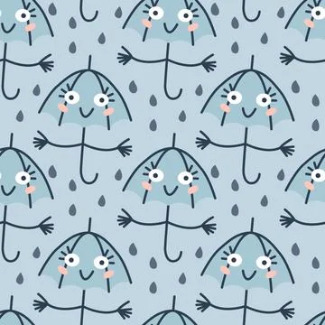 Seamless weather pattern. Vector illustration for kids Stock Illustration