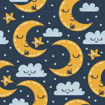 Seamless weather pattern. Vector illustration for kids Illustrazione stock