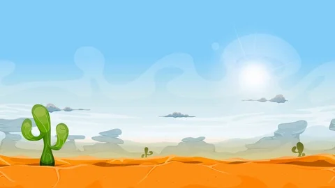 Seamless Western Desert Landscape Animation Stock Footage 88907853