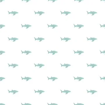 Seamless whale shark pattern on white background Stock Illustration