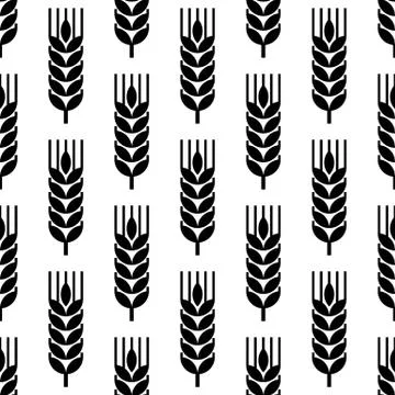 Seamless wheat ear background Stock Illustration