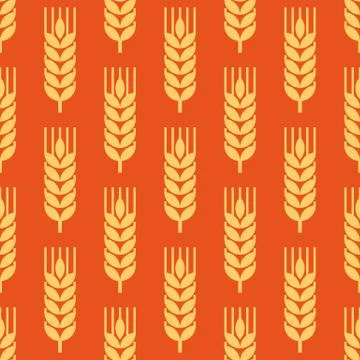 Seamless wheat ear background Stock Illustration