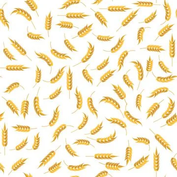 Seamless Wheat Pattern Seamless Wheat Pattern. Set of Ears Isolated on Whi... Stockfoto's