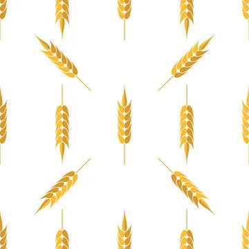 Seamless Wheat Pattern Seamless Wheat Pattern. Set of Ears Isolated on Whi... Stockfoto's