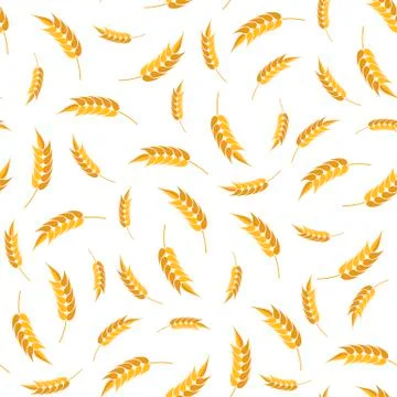 Seamless Wheat Pattern. Set of Ears Isolated Stockillustratie