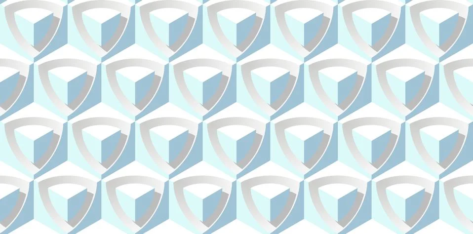 Seamless White 3D Pattern. Luxury 3D Tiles. Stock Illustration