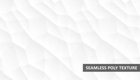 Seamless white 3D polygon background. Abstract geometric tile texture with low Stock Illustration