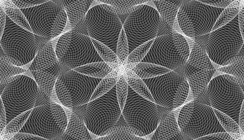 Seamless white abstract spirographic pattern イラスト素材