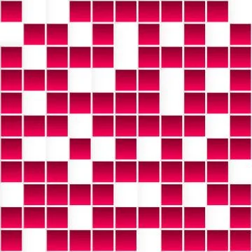 Seamless white and red square pattern, abstract 3d vector background Stock Illustration