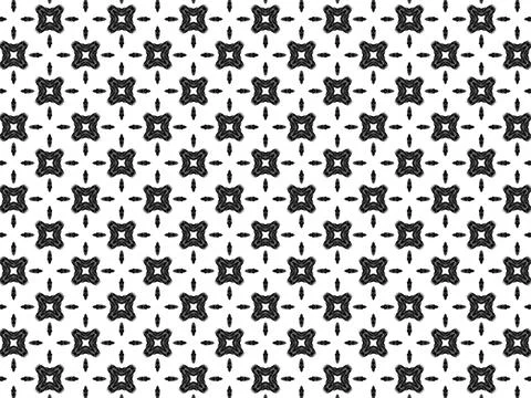 Seamless white background with black geometric ornament Stock Illustration