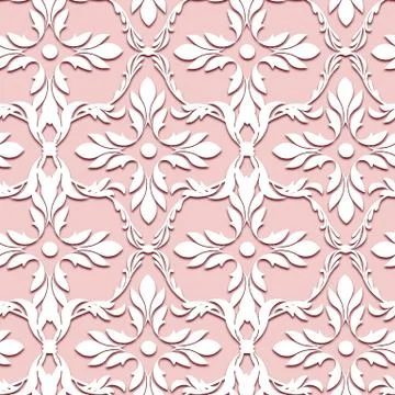 Seamless white baroque pattern Stock Illustration