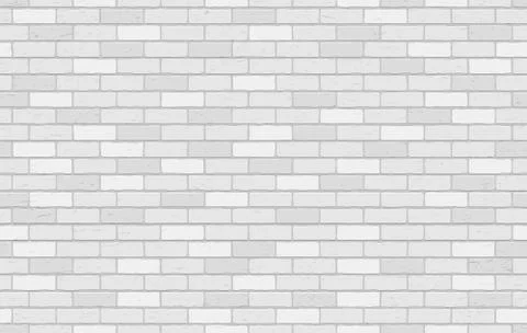 Seamless white brick wall texture or background with copy space for display of Stock Illustration