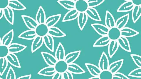 Seamless white floral pattern with hand-drawn flowers, perfect for backgrou.. Stock Illustration