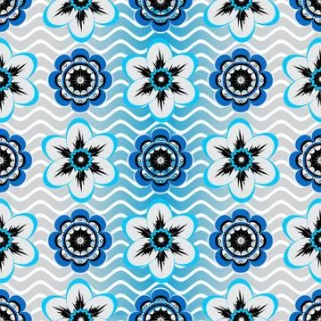 Seamless White Floral Pattern Stock Illustration