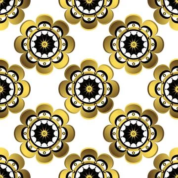 Seamless white floral pattern Stock Illustration