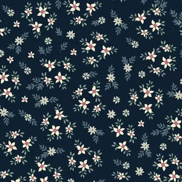 Seamless White Flower Pattern Illustrazione stock