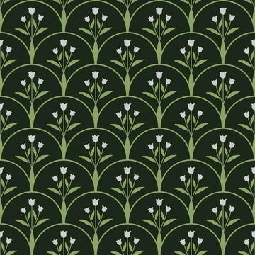 Seamless white flowers Illustrazione stock