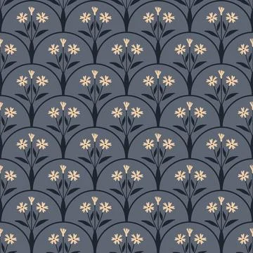 Seamless white flowers Illustrazione stock