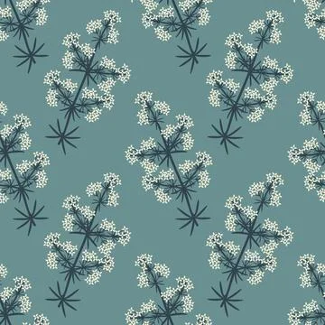 Seamless white flowers Stock Illustration