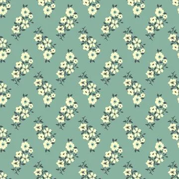 Seamless white flowers Illustrazione stock