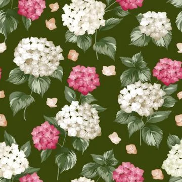 Seamless white flowers pattern Stock Illustration