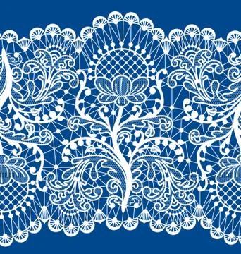 Seamless white lace Stock Illustration