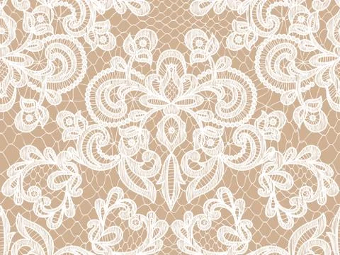 Seamless white lace Illustrazione stock