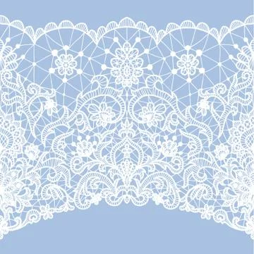 Seamless white lace Illustrazione stock