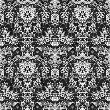 Seamless white lace Stock Illustration