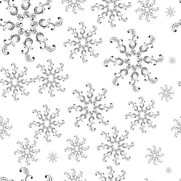 Seamless white pattern on black background Stock Illustration