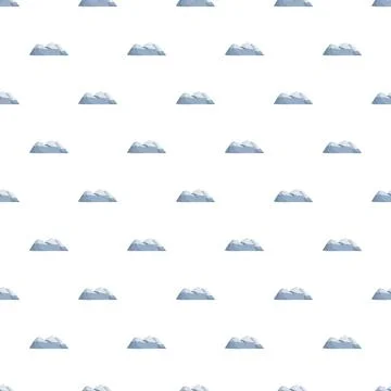 Seamless white pattern with simple grey mountains Stock Illustration