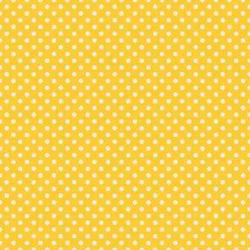Seamless white polka dot pattern on yellow background. simple fashion texture Illustrazione stock