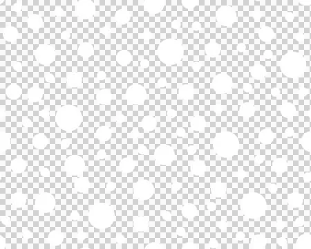 Seamless white polka dots pattern transparent background. PNG design for fabric, Illustrazione stock