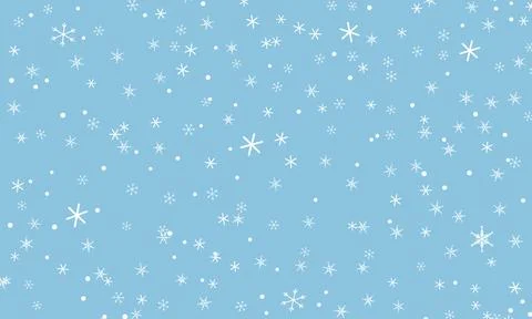 Seamless White Snowflake Pattern on Light Blue Background イラスト素材