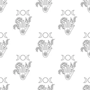 Seamless wicca pattern Stock Illustration
