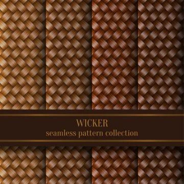 Seamless Wicker Pattern Set Stock Illustration