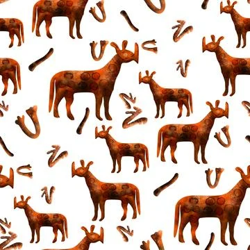 Seamless wild animal pattern design Stock Illustration