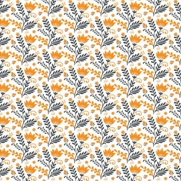 Seamless wildflower pattern with blooming flowers Stock Illustration