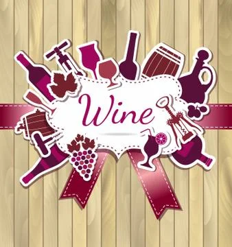 Seamless wine pattern.Flat design. Stock Illustration