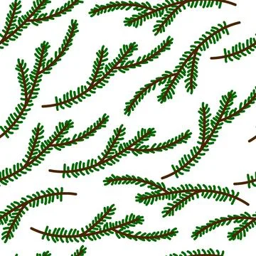 Seamless winter branches holiday pattern Illustrazione stock