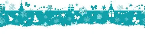 Seamless winter, christmas border Stock Illustration