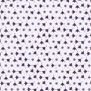 Seamless Winter Holiday Pattern with Purple Trees and Stars for Seasonal Deco Stock Illustration