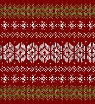 Seamless winter holiday pattern on the wool knitted texture. Christmas Illustrazione stock