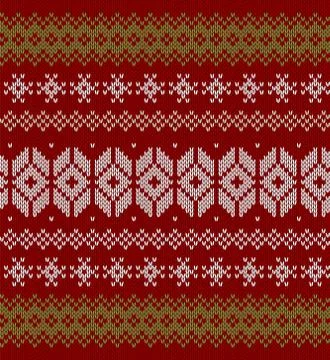 Seamless winter holiday pattern on the wool knitted texture. Christmas Stock Illustration