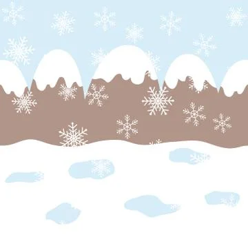 Seamless winter landscape. vector Stock Illustration